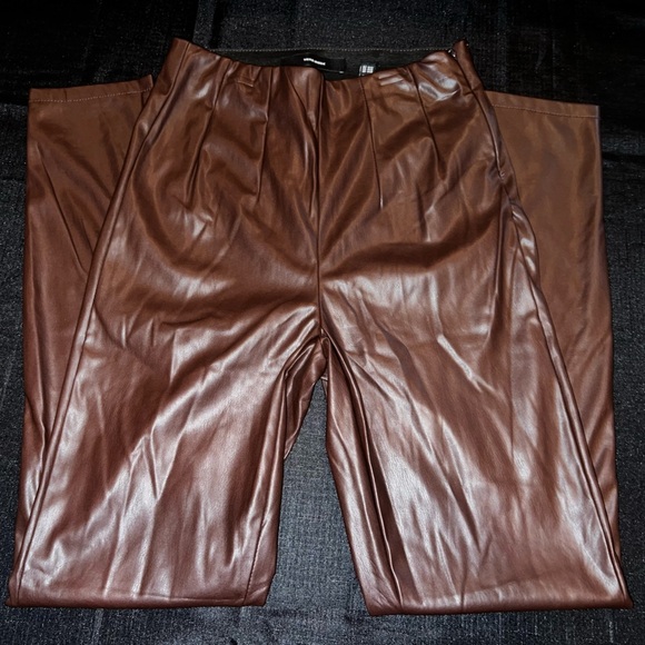 Vero Moda Brown Leather Pants - Picture 1 of 13